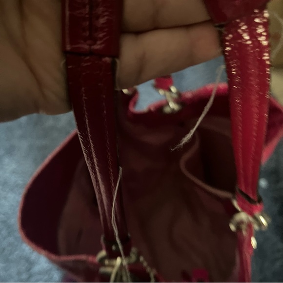COACH Alex Op Art Patent Leather Raspberry Tote H0920-14255 - Picture 6 of 8